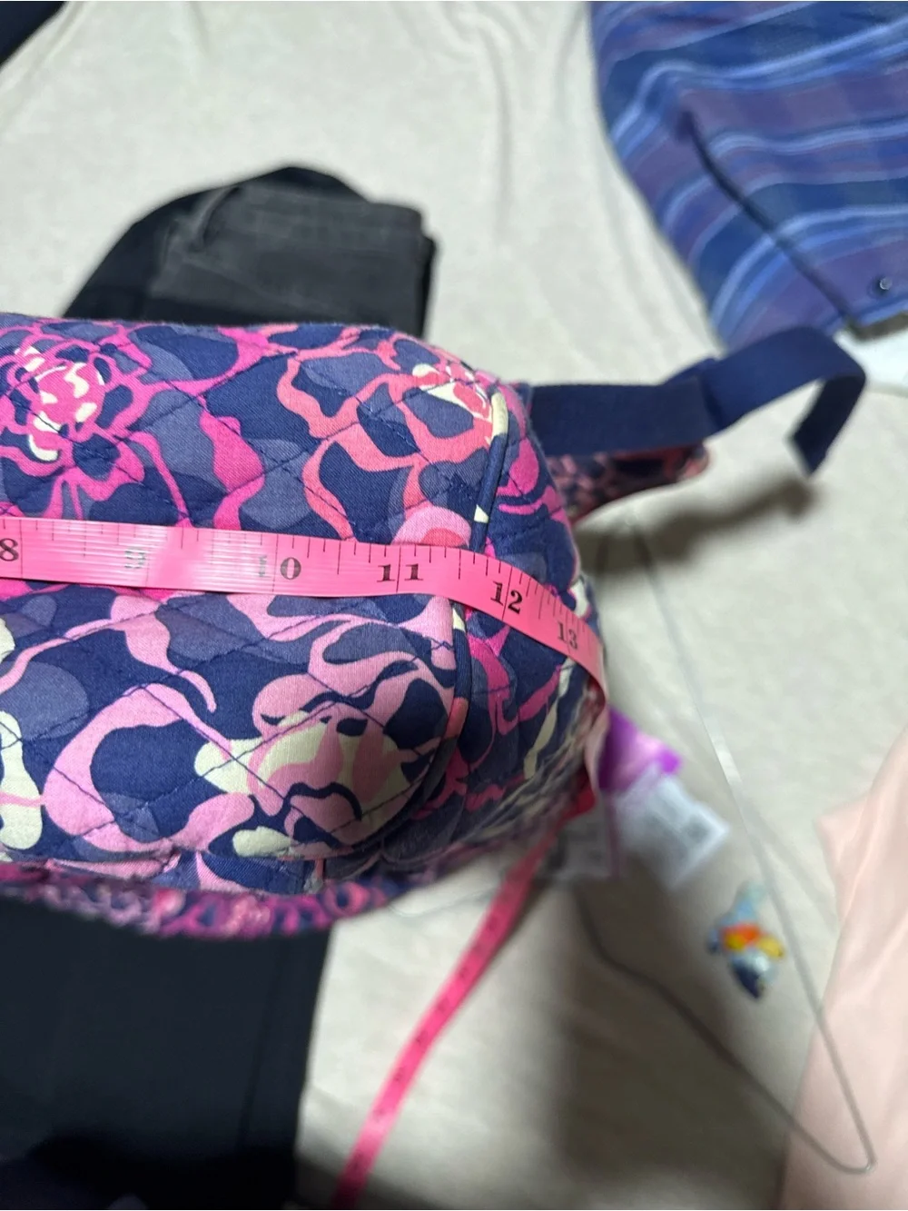 Vera Bradley Navy Pink Floral Quilted Backpack
